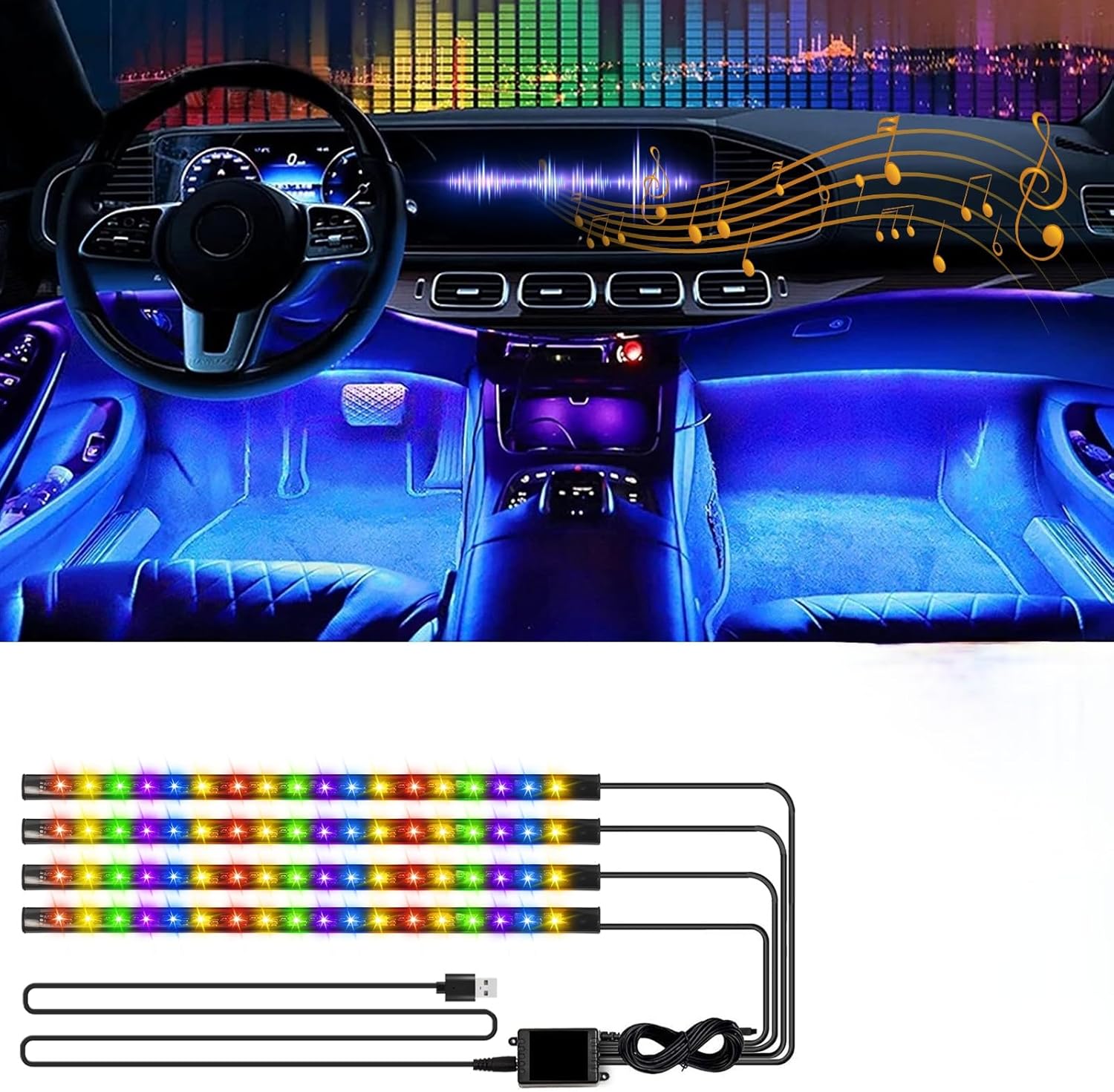 Car Led Lights Interior,Smart Car Interior Lights with App