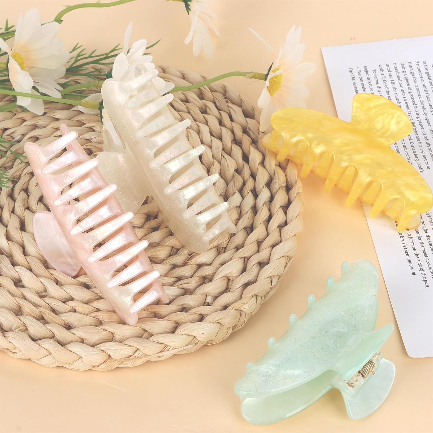 4PCS Large Acrylic Hair Claw Clips for Women, Strong Hold Jaw Clips for Thick Hair, Nonslip Hair Accessories - Image 7