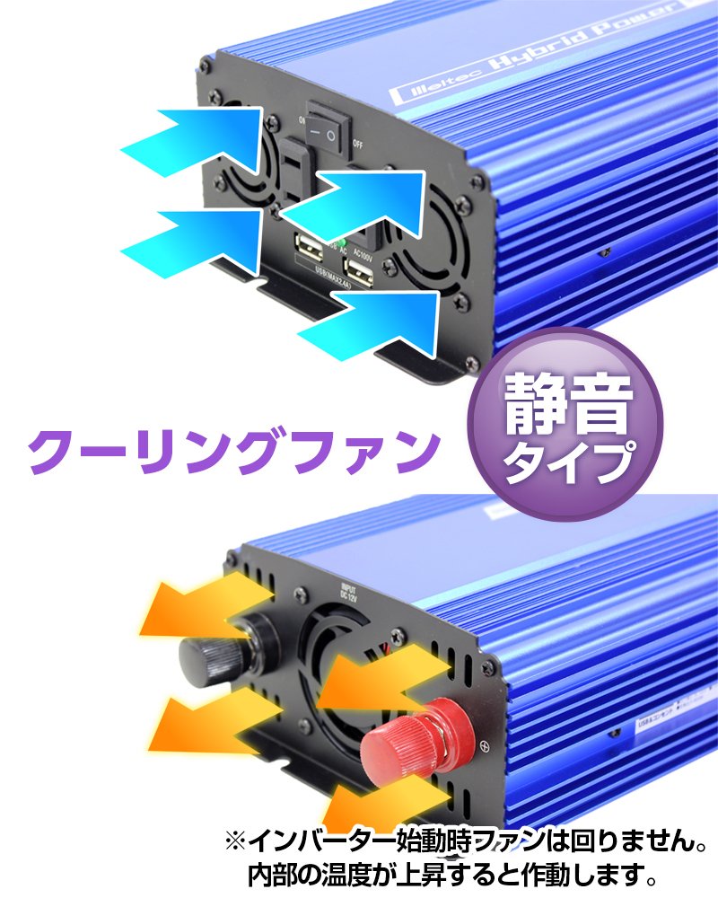 メルテック　カーインバーター 　SIV-1000 USB&コンセント Amazon.co.jp: メルテック(meltec) 車載用 インバーター 2way(USB&