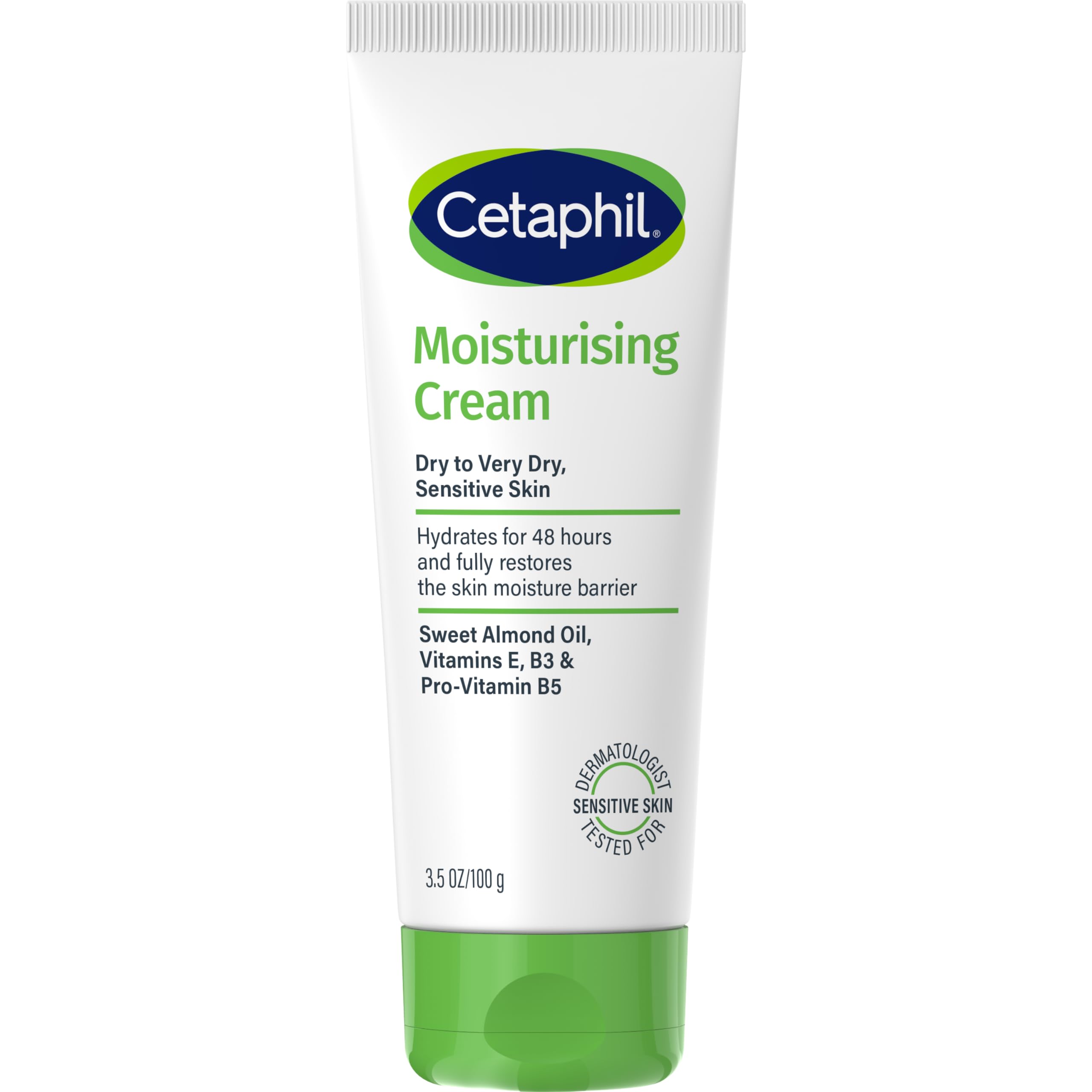 Moisturizing Cream, Face & Body Moisturizer for Men & Women, Dry to Very Dry Sensitive Skin, Unscented, 100g