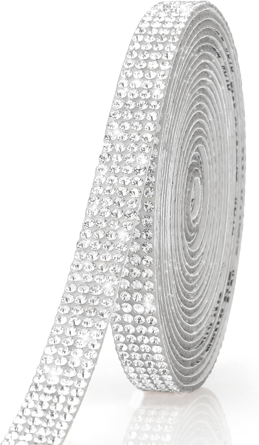 Luktastic Silver Rhinestone Ribbon, 100mm x 108in, Luxury Glam, Wedding ...