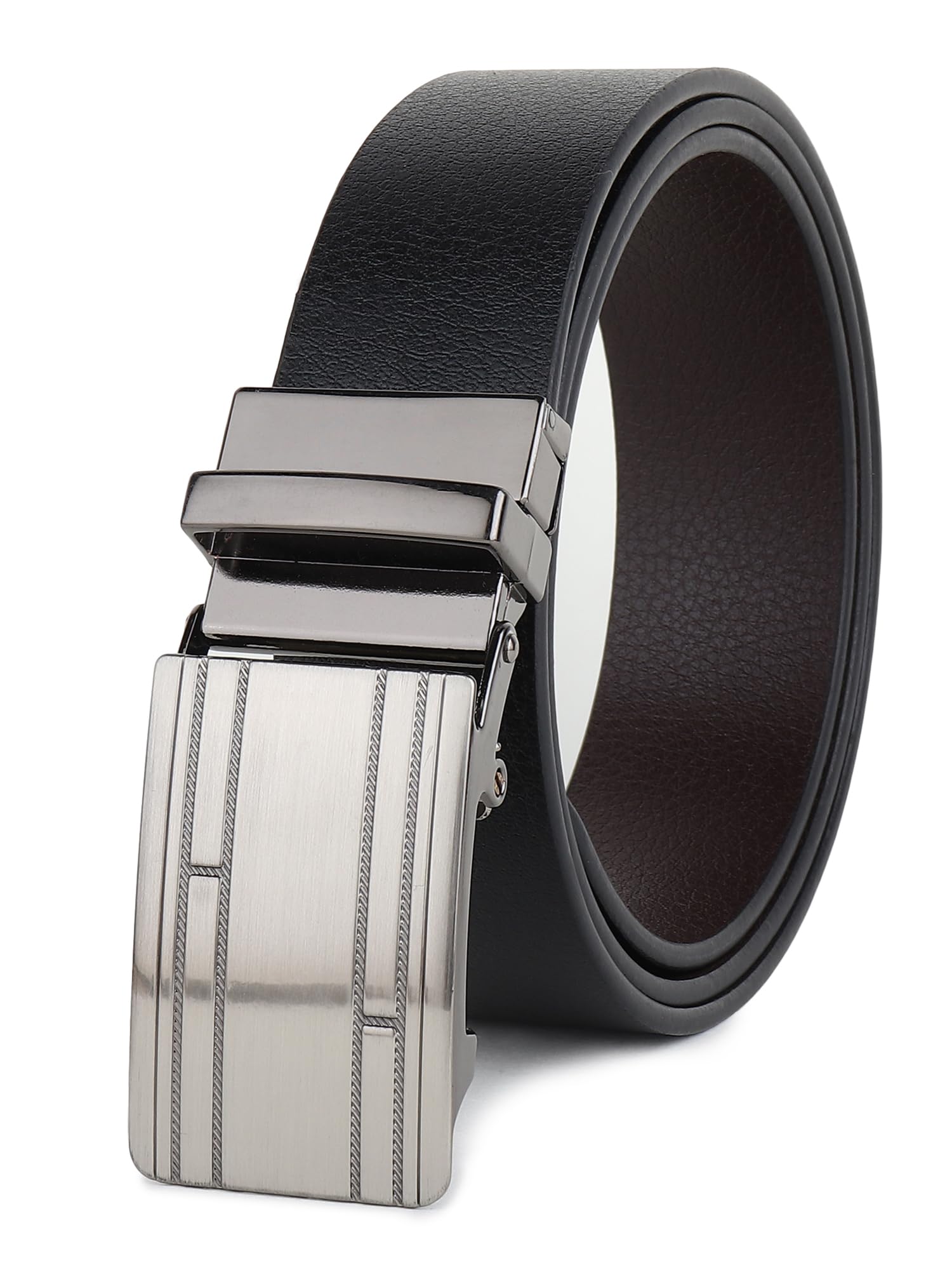 sunshopping Men’s Formal Genuine Leather Auto lock Buckle Black Belt (JAFA-100-BL)-picture-32