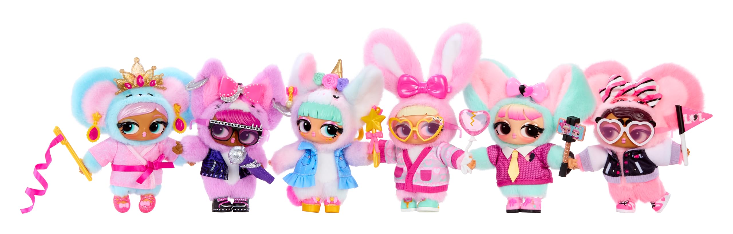 L.O.L. Surprise! Postać Plush Surprise — zestaw zawiera 7 elementów, kolekcjonerska pluszowa zabawka z breloczkiem, 6 wzorów do zebrania, odpowiednia dla dzieci od 4. roku życia