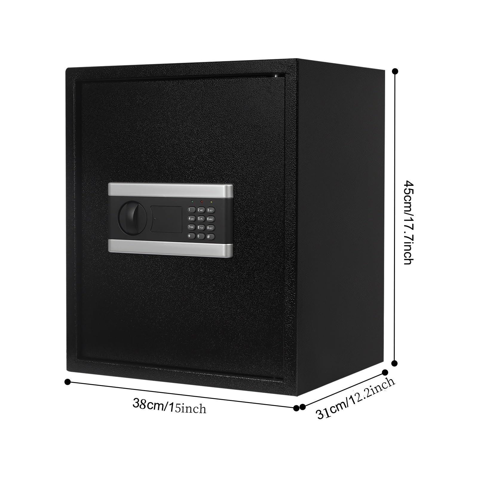 Caja fuerte, con cerradura de teclado digital de acero, antifuego, doméstica pequeña caja fuerte, para depósito de efectivo, joyas, objetos de valor, certificados, propiedad, etc