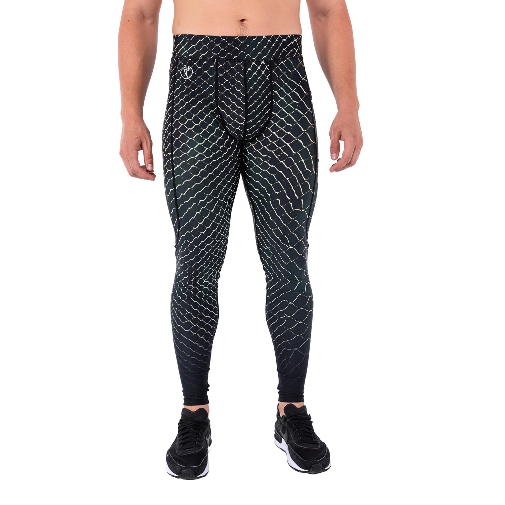 Kapow Meggings Herren Performance Leggings mit abnehmbarem Frontpolster - Sportliche Kompressionsleggings mit Taschen, ideal für Laufen, Fitness und Training