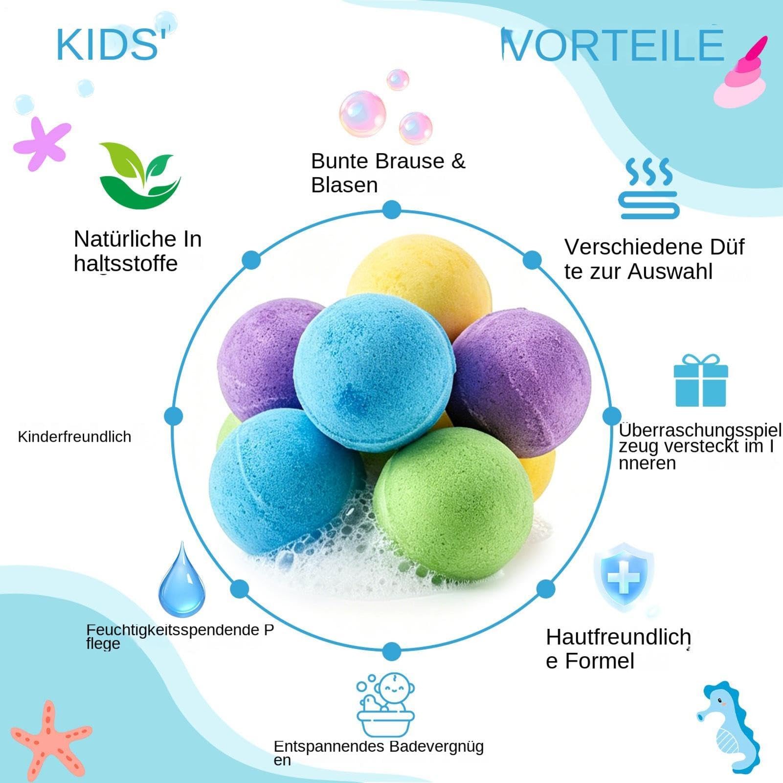 Bubble Bath – Scented Bath Salt Foam Balls with Toys, 12-częściowy zestaw relaksacyjnych bomb fizzy dla dzieci, kobiet i mężczyzn, rodzinnych, spa, do domu, na podróż lub do samodzielnej pielęgnacji
