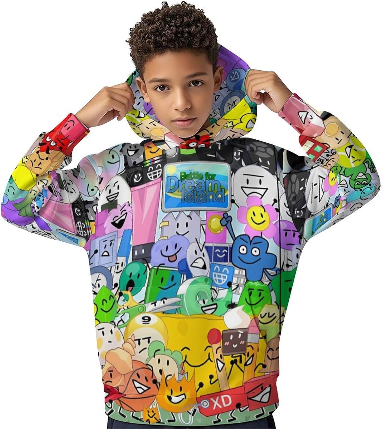 Bfdi-Battle for Dream-Island Kids' Hoodie 3d Print Sweatshirt Soft Pullover Hooded With Big Pockets