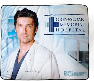 ABC Grey's Anatomy Derek Shepherd Sherpa Blanket - Officially Licensed - 50" x 60"