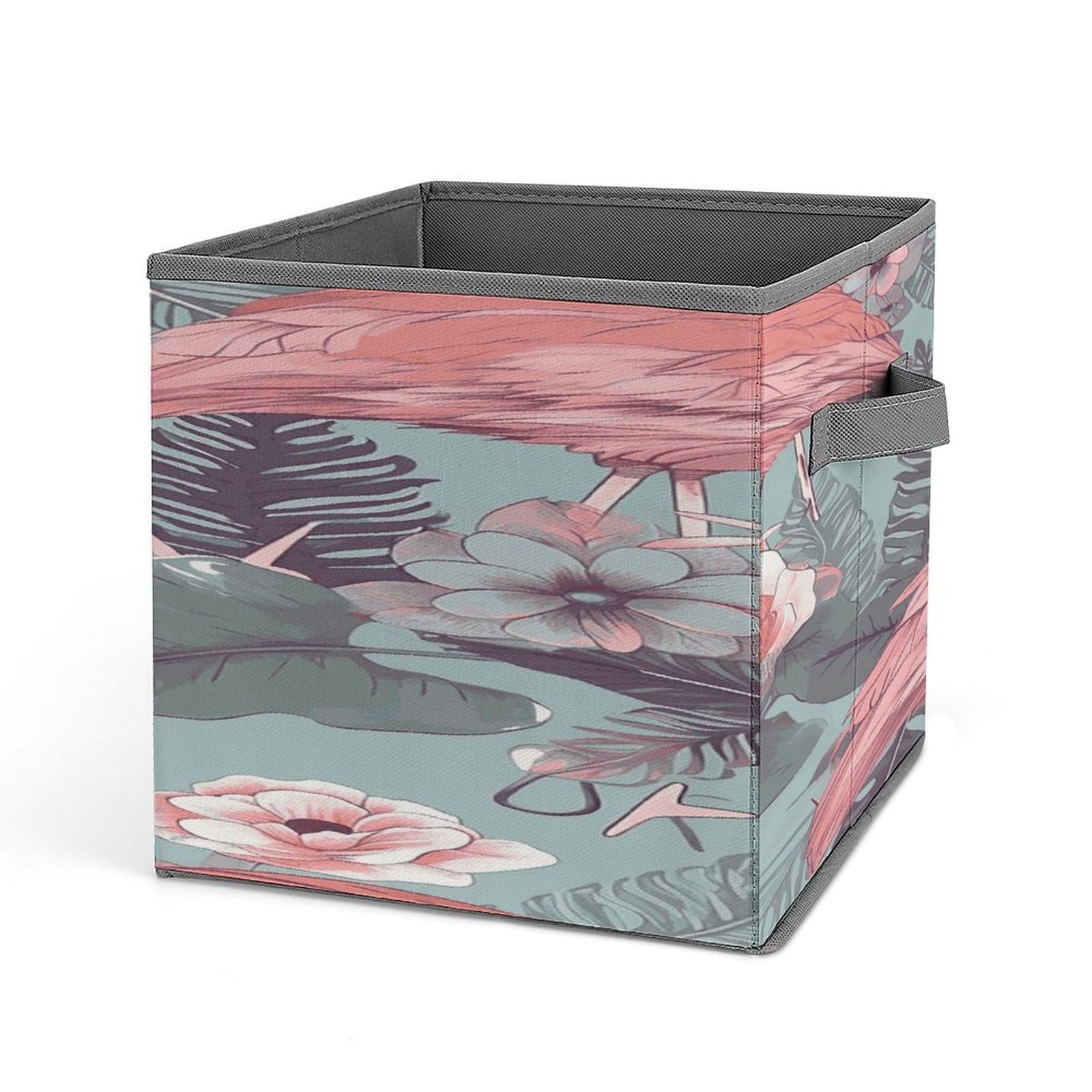 Fodpand Style Flamingo2 Storage Cubes Foldable Decorative Fabric, Storage Bins Baskets With Handles, Closet Organizers And Storage For Home, Office,Closet, Clothes