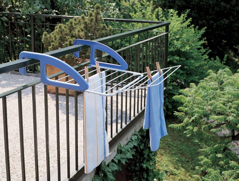 Metaltex Bries Laundry Airer with Folding Wing, Epotherm Coating, Blue, White