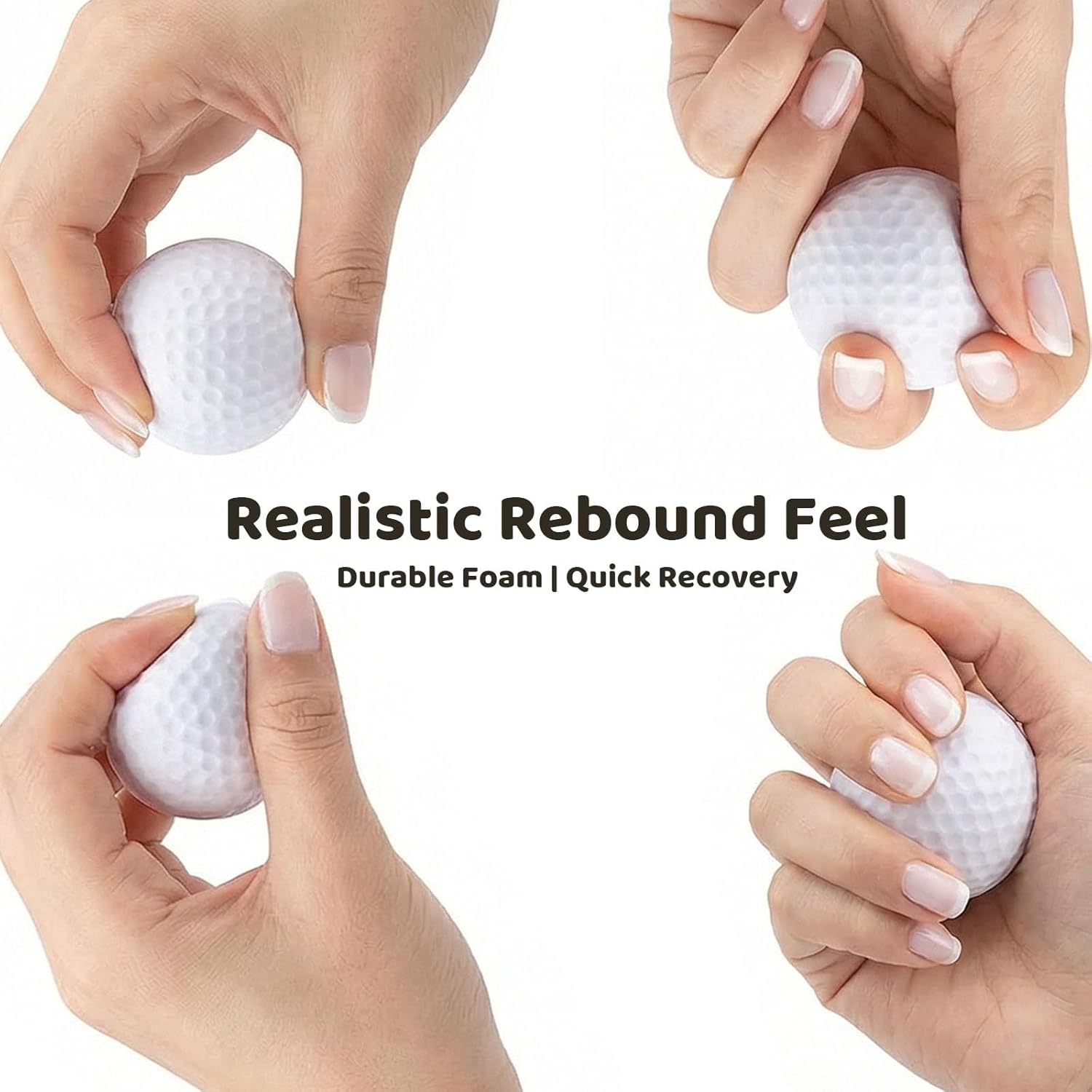 LovesTown 24PCS Golf Stress Ball, Foam Practice Balls, Party Decorations, White Squeeze Balls for Kids, Indoor Outdoor Party Favors