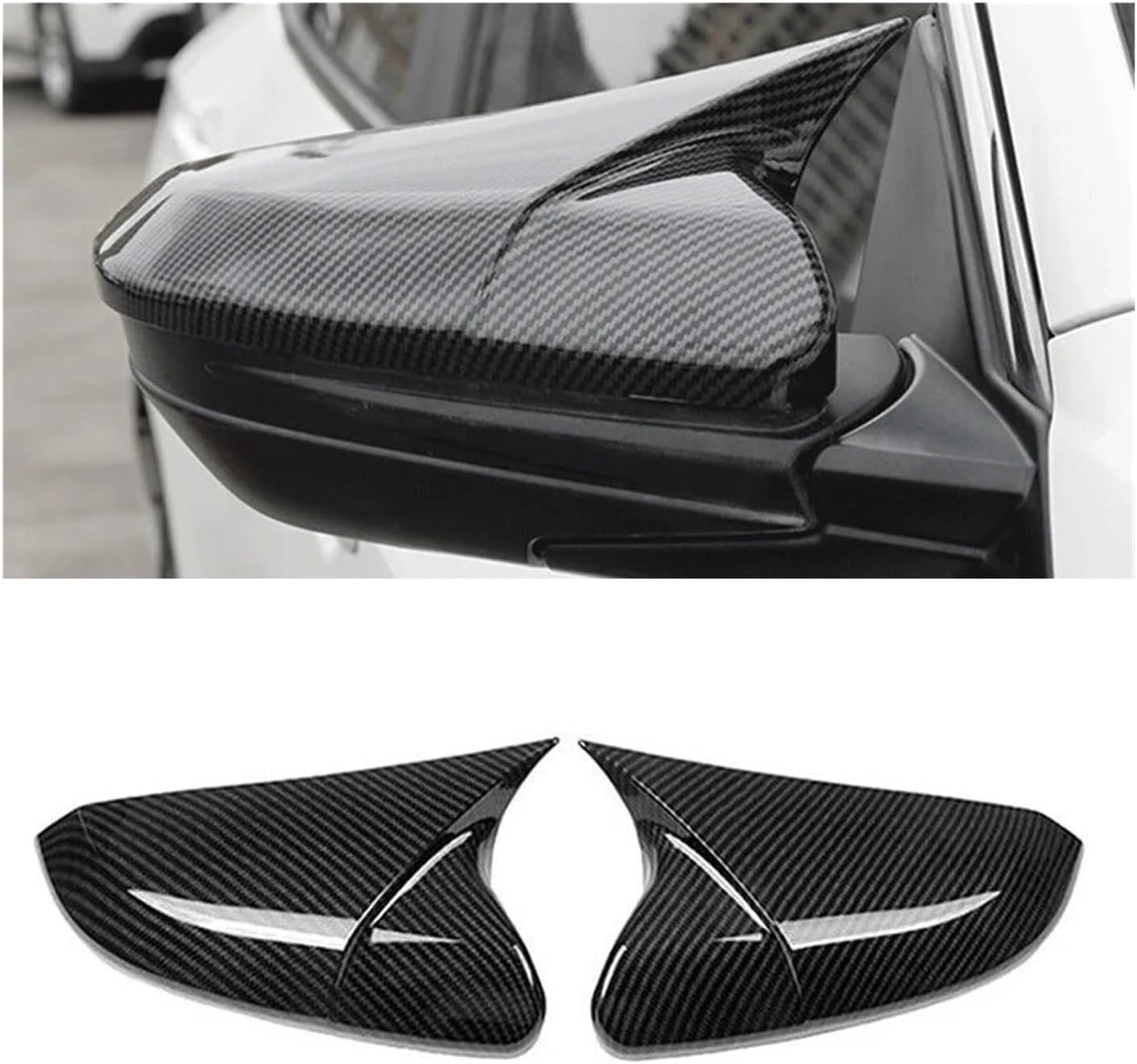 Compatible For Civic 10th 2016 2017 2018 2019 2020 Rearview Side Mirror Cover Wing Cap Exterior Door Rear View Case Trim Carbon Fiber (Color : Carbon fibre)