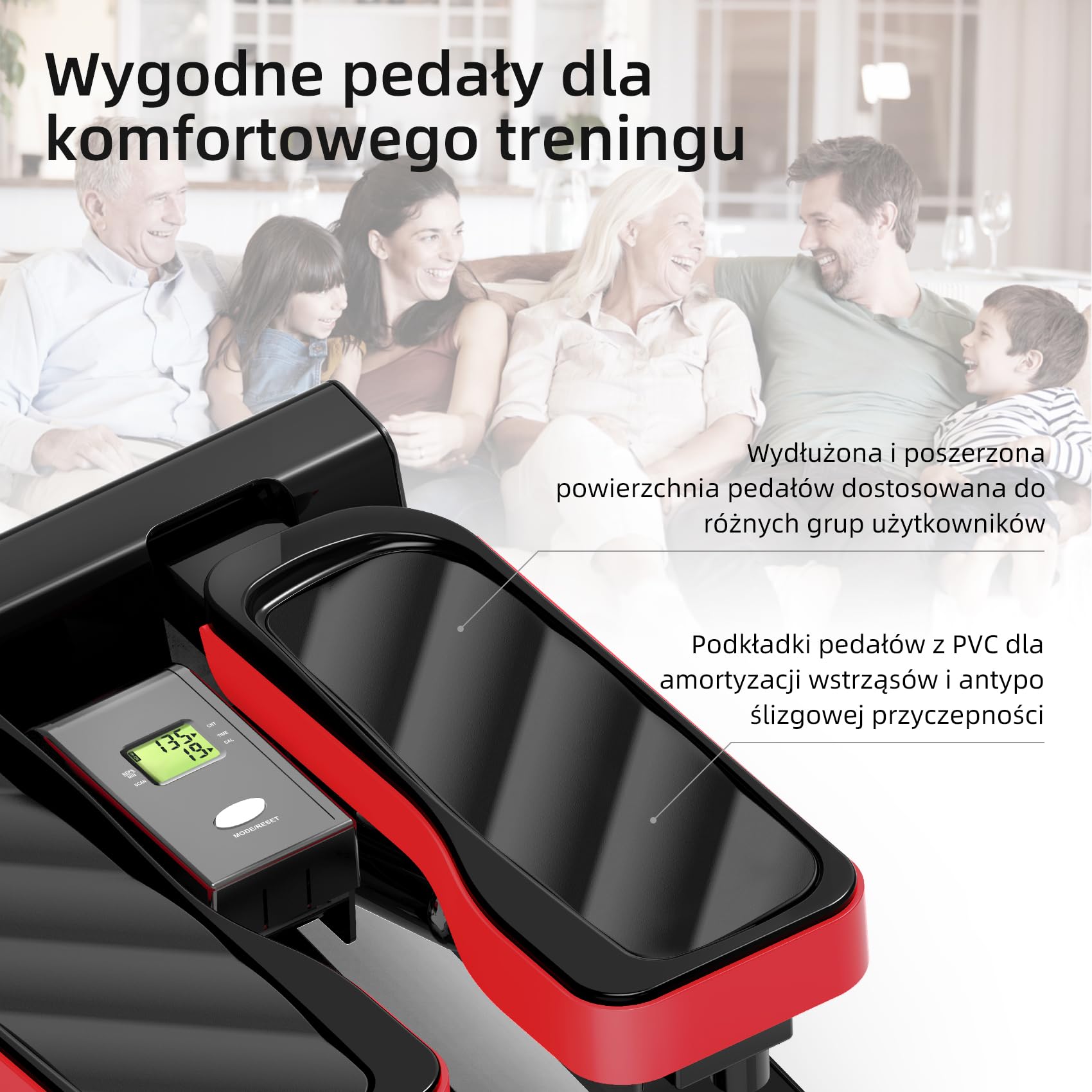 ST3 Mini stepper z linami Power Rope i wyświetlaczem – domowy trenażer do domu, cichy cylinder hydrauliczny, urządzenie fitness, obciążenie do 100 kg