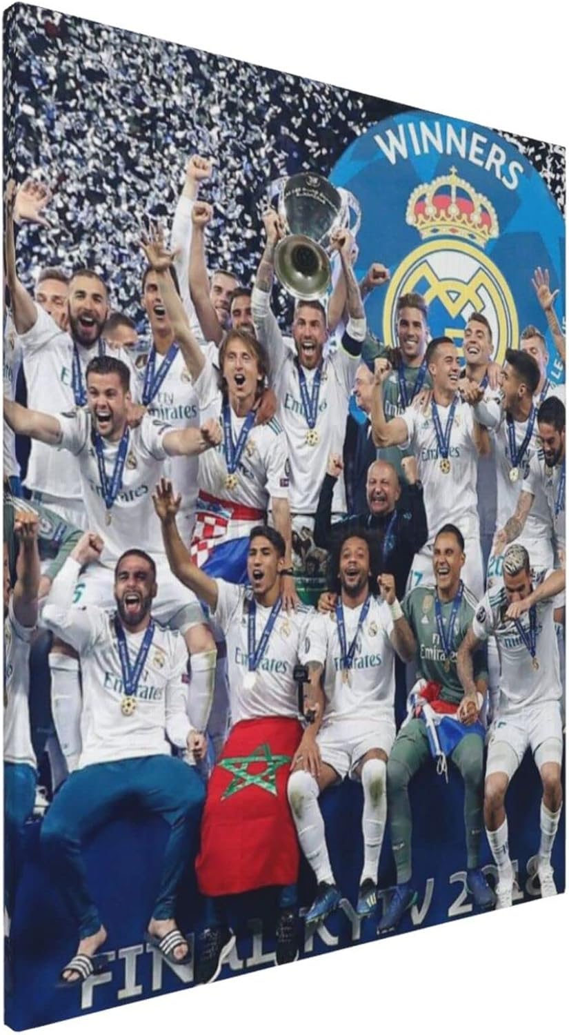 最大 オフ レアルマドリードfc 墙壁装饰画布 モダン ポスター 装飾画 部屋飾り 壁掛け 新築飾り 贈り物 木枠セット 40x50cm Glm Co Il