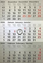 HiCuCo Kalenderblock Kalendarium - magnetisch - für 2 Jahre (2026 und 2027) - mit Tagesschieber (Magnetring) - für Tischkalender Stehkalender Aufstellkalender Edelstahl