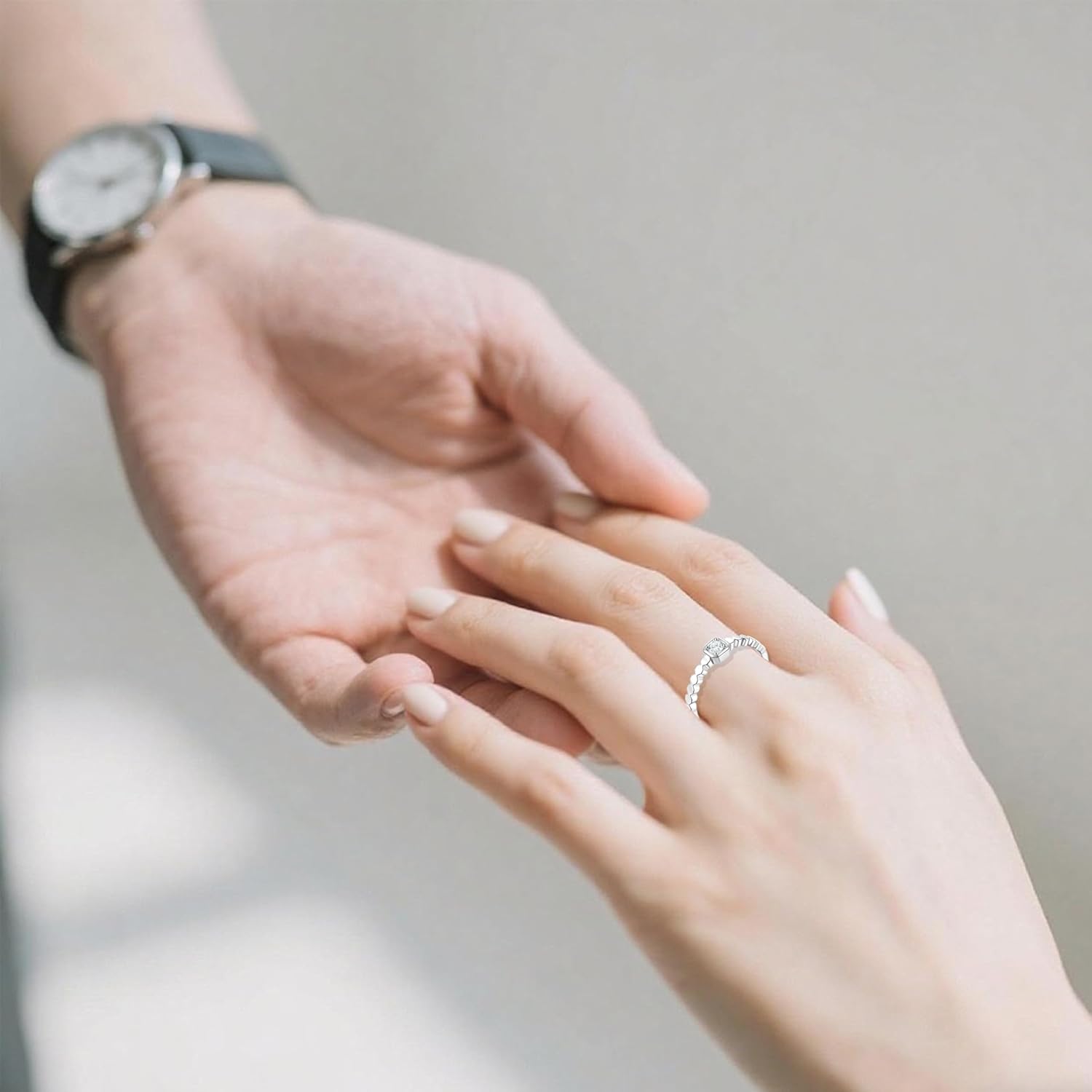 Lab Grown Diamond Ring | Sterling Silver Ring, Engagement Ring, Diamond Engagement Rings for Women,Sterling Silver Diamond Ring, VS1-VS2 Clarity, E-F Color - Image 4