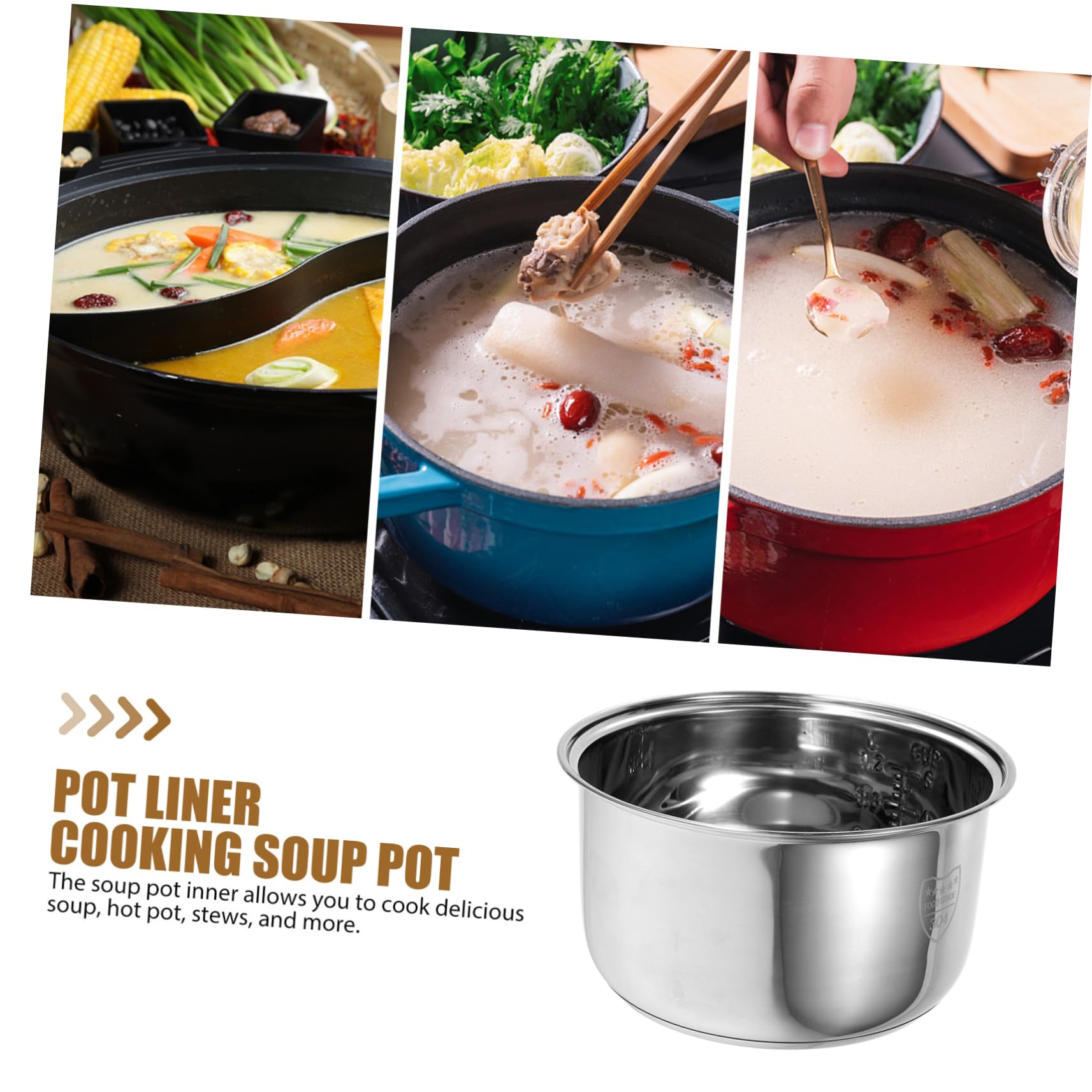 TOPBATHY Doublure de cuiseur à riz pot intérieur cuiseur cuve de rice cooker le pot intérieur du riz Pot intérieur non strict récipient de cuisson antiadhésif bol intérieur du cuiseur à riz