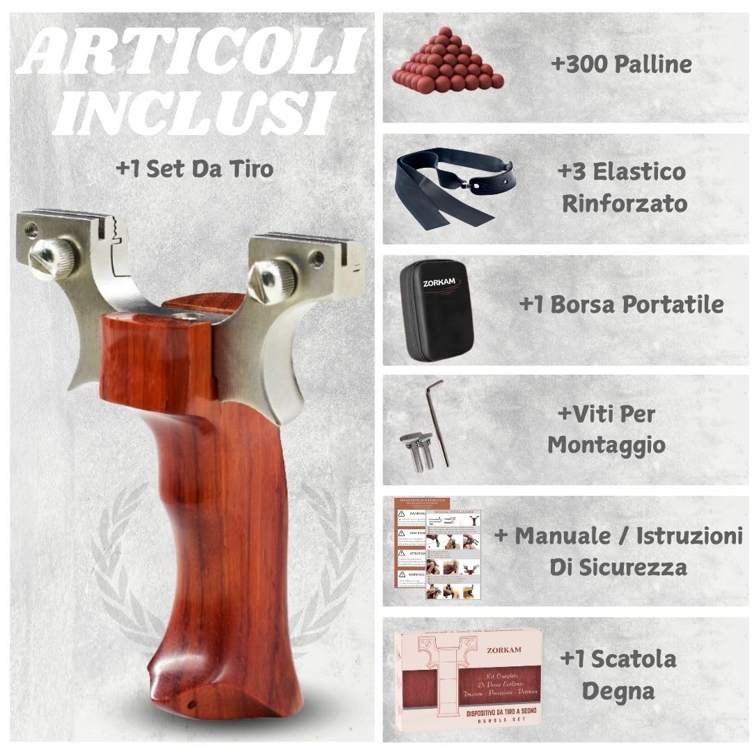 Kit da tiro a segno Professionale di precisione 3 fasce elastico rinforzato + 300 palline caccia