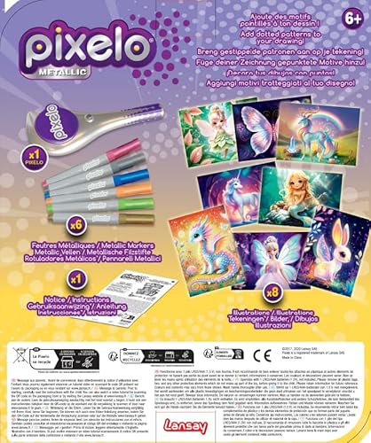 Kit Dessin Métallisé Pixelo Lansay 20280 – 8 Illustrations et 6 Feutres Métalliques - vue 4