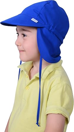 Yorni Bebek Güneş Şapkası, Ense Korumalı, Boyundan Bağlamalı, Ayarlanabilir, Hafif ve Nefes Alabilir, Deniz & Havuz Uyumlu, Unisex Çocuk Şapka (0-8 Yaş)