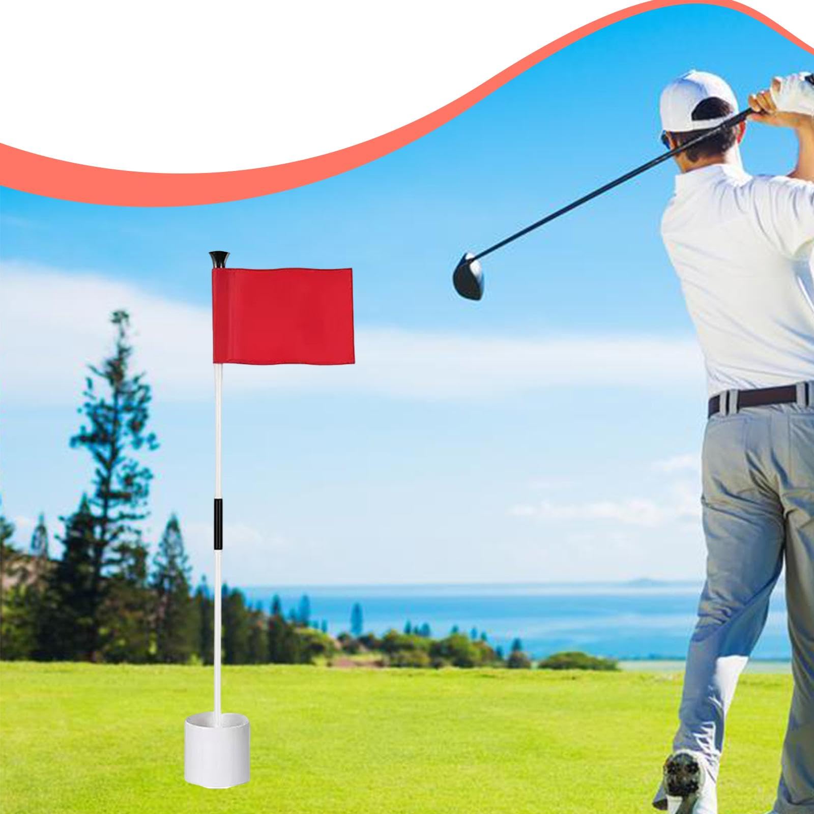 Drapeau de Golf Kit Complet avec Piquet Tige et Coupe de Trou en Matériaux Durables pour Une Longue Durée de Vie Adapté pour Le Bureau et Le Jardin