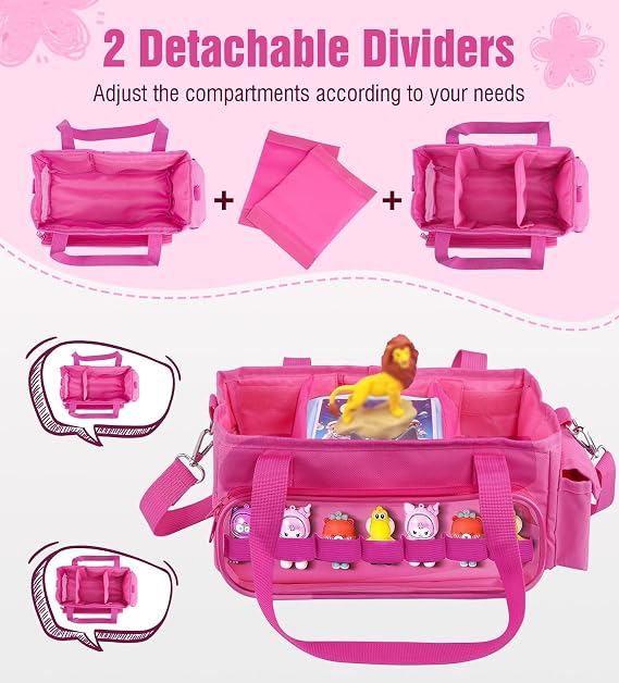 TiMOVO Carrying Case for Toniebox Starter Set, Portable Tonies Box Storage Travel Bag with Detachable Shoulder Strap for Tonie Figures Headphones Accessories, Pink