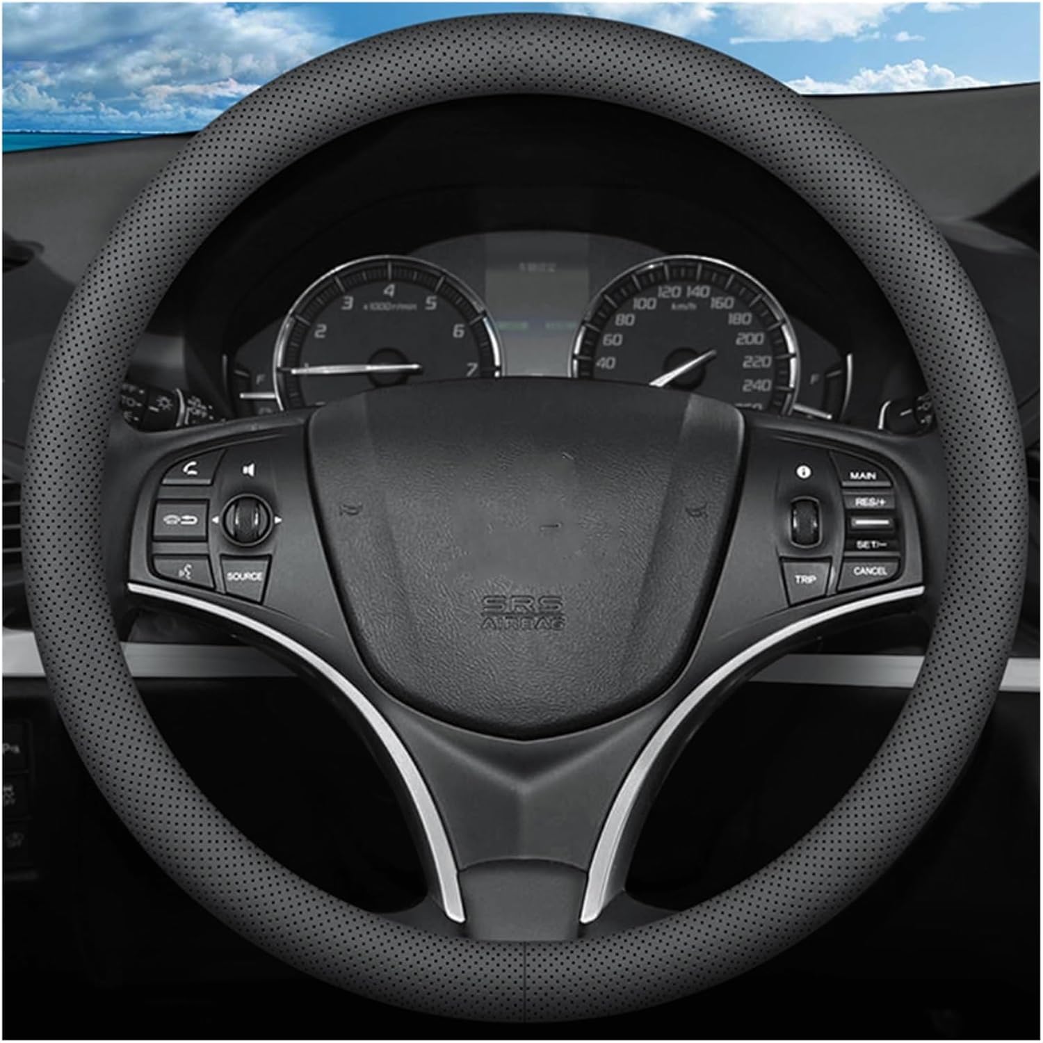 Car Steering Wheel Cover for Car Steering Wheel Cover Genuine Leather Auto Accessories Fashionable and Generous (Color : 2#)