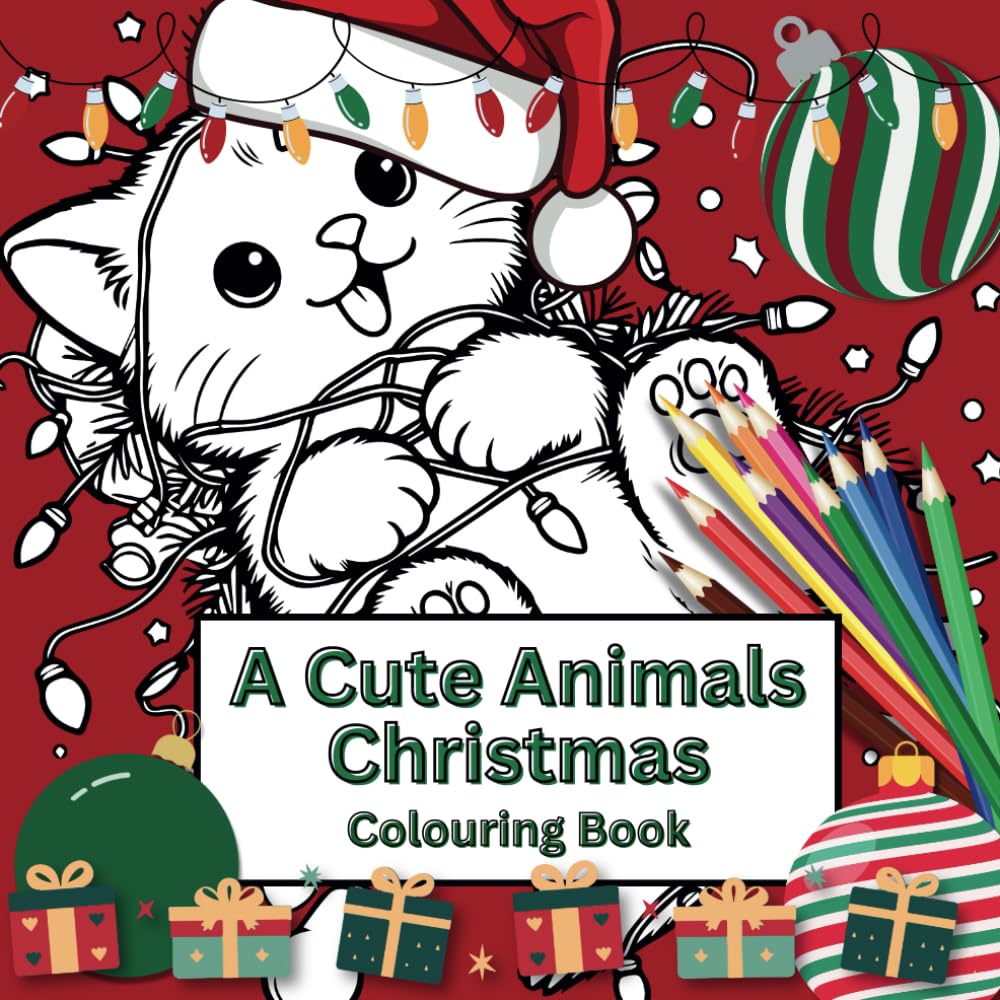 A Cute Animals Christmas Colouring Book: 43 different designs of the cutest little animals at Christmas to colour in.