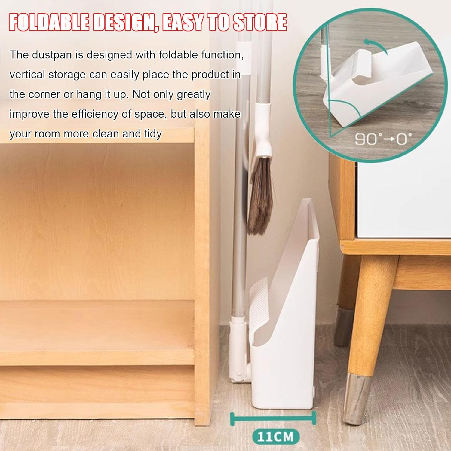 Broom with Dustpan Combo Set Stand up Dust Pans and Broom Broom and Dustpan Set for Home Kitchen Shop Indoor Commercial Lightweight Upright Lobby Dustpan