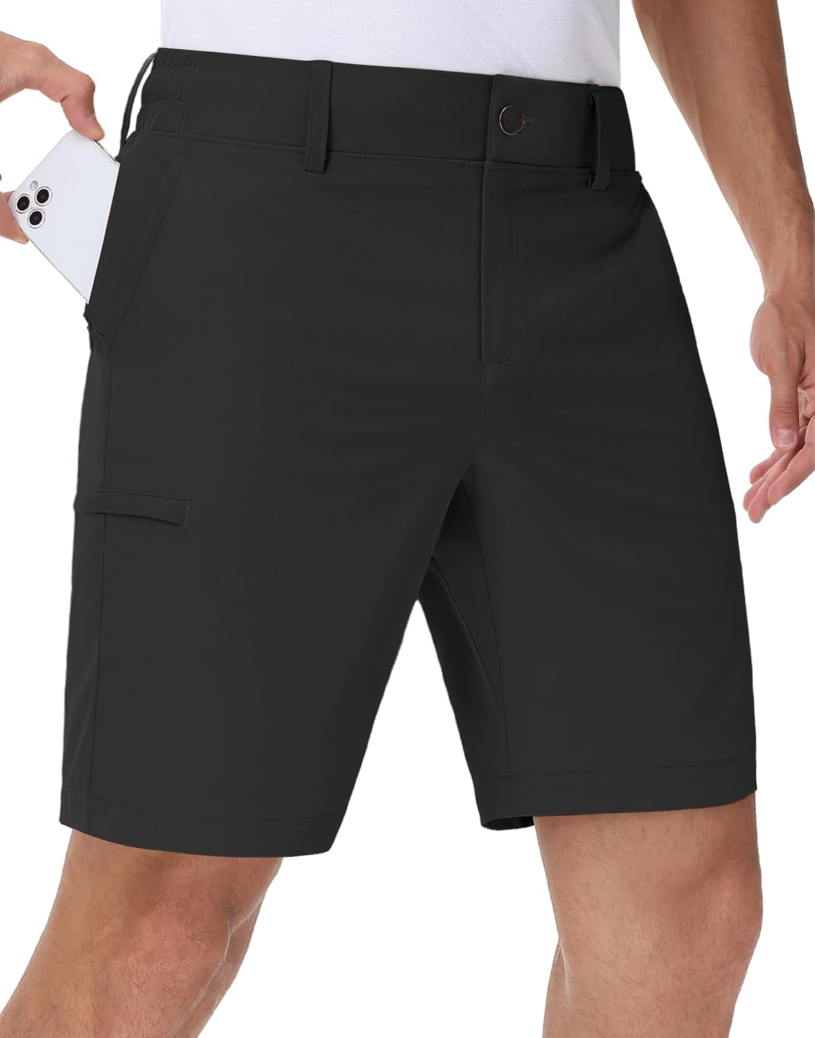 JWM Men's 7" Golf Shorts with 6 Pockets - Stretchy Lightweight Hiking Hybrid Work Dress Short Casual Breathable Quick Dry