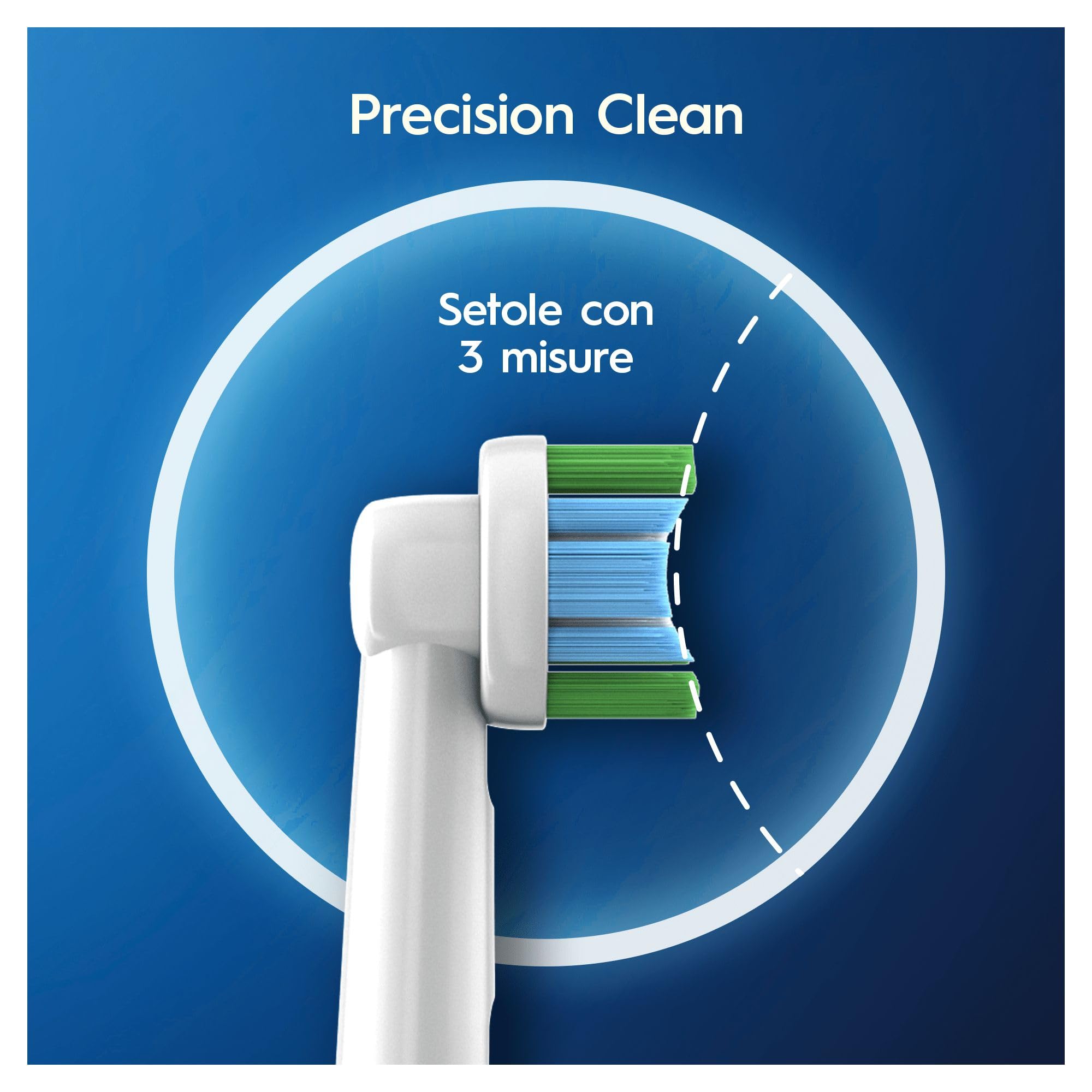 Oral-B Precision Clean Testine Spazzolino Elettrico, Confezione da 10 Testine di Ricambio, 3 Tipi di Setole per una Pulizia Precisa e Sbiancante, Indicatore di Utilizzo della Testina