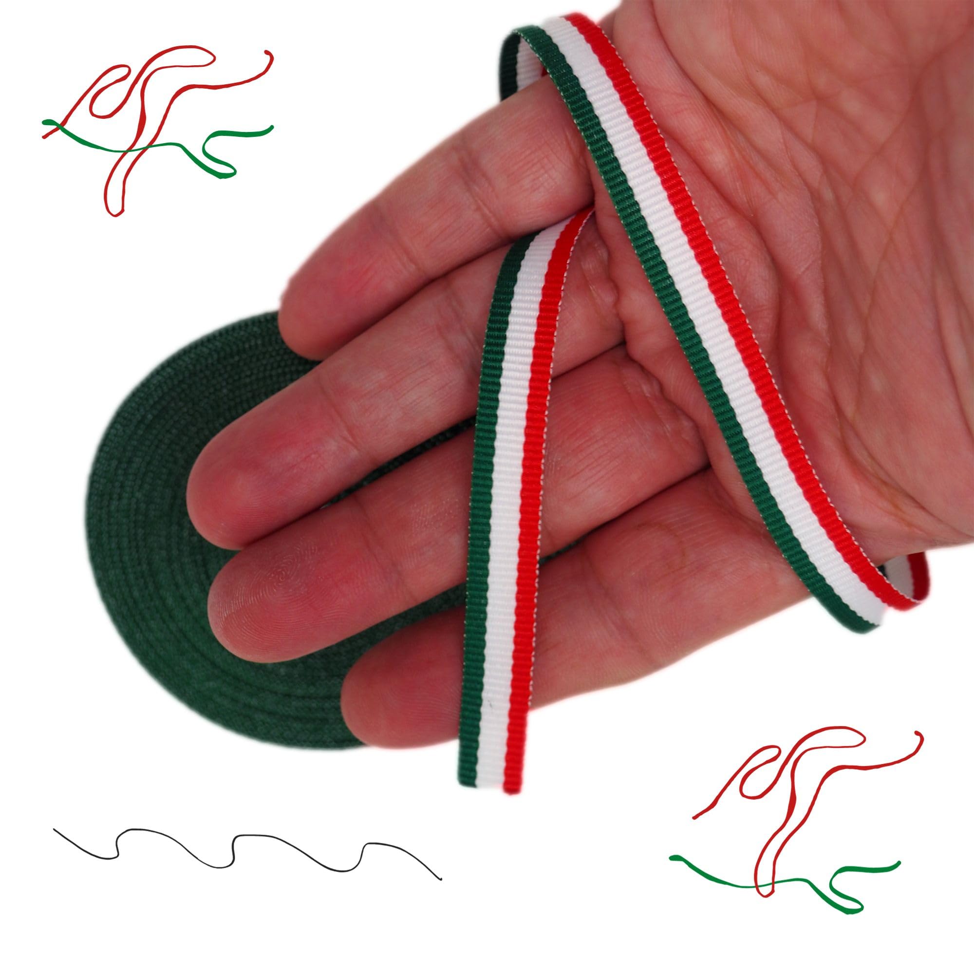 Nastro Tricolore Bandiera Italiana, 10mm×45m, Tessuto in Poliestere, per (v3L Nastro Tricolore Bandiera Italiana, 10mm×45m, Tessuto in Poliestere, per (v3L