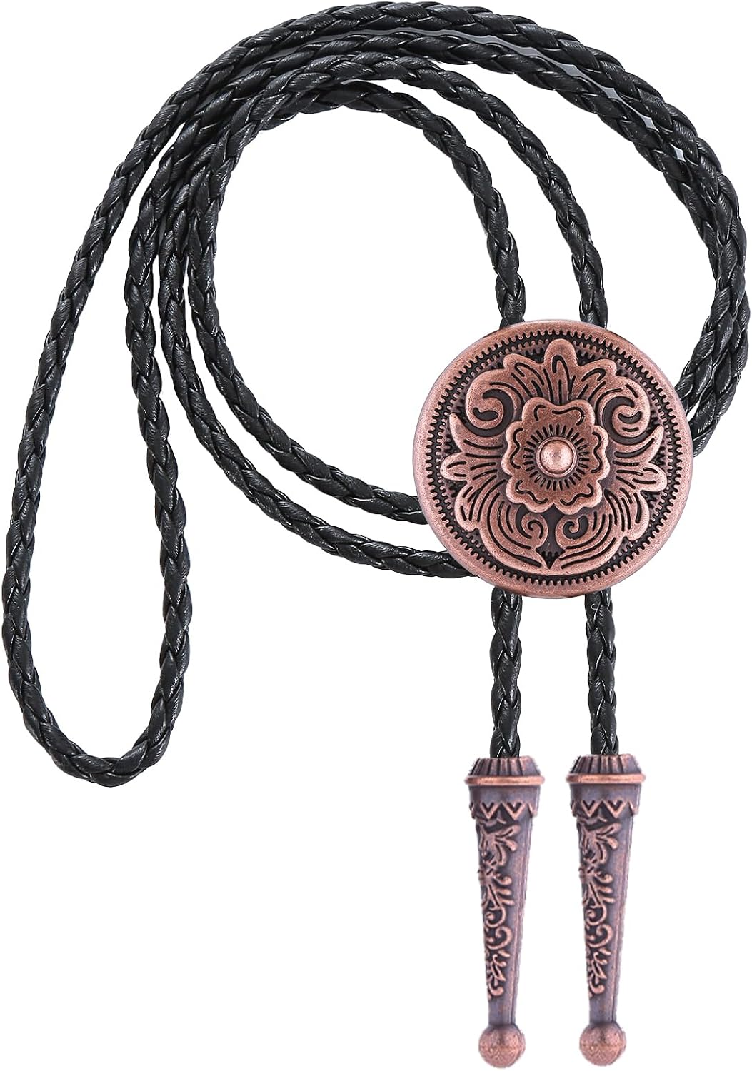 GelConnie Floral Bolo Tie for Men Womens Bolo Tie Necklace Native American Black Men's Bolo Ties Western Cowboy Bolero Ties