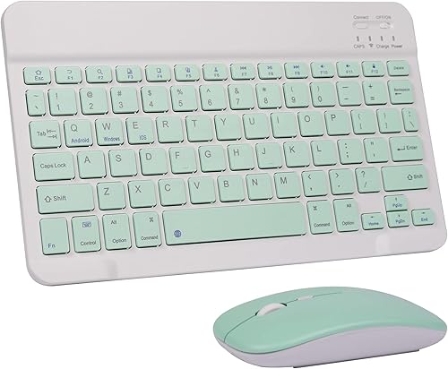 Juego de teclado y mouse inalámbricos inalámbricos recargables con Bluetooth, teclado compacto y portátil ultrafino para