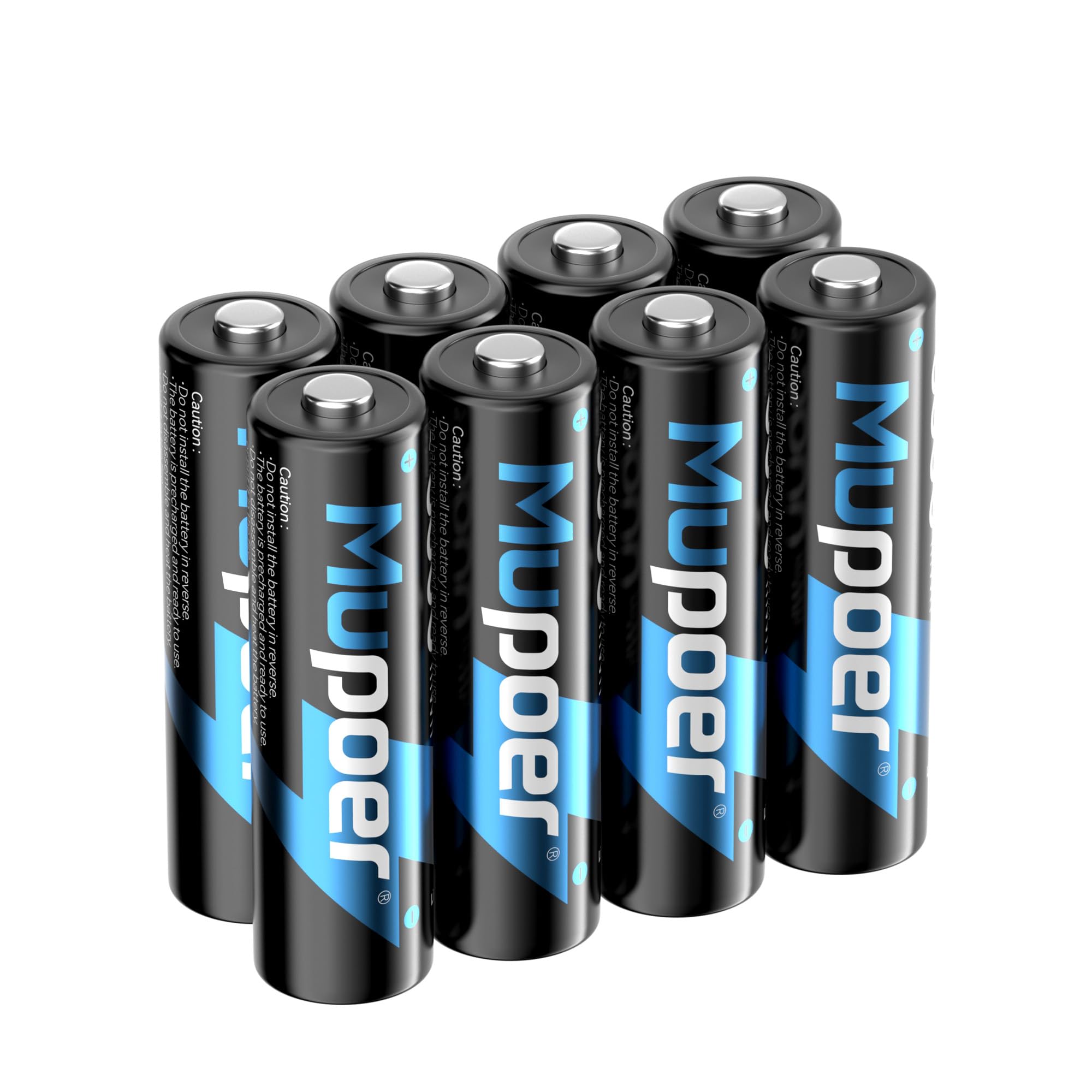 Mupoer Rechargeable AA Batteries 8 Count,Lithium Battery A 1.5V 3000mWh,Double A Rechargeable Battery,Pilas Recargables AA,Li ion Two A Batteries for Blink Xbox Long Lasting Blue