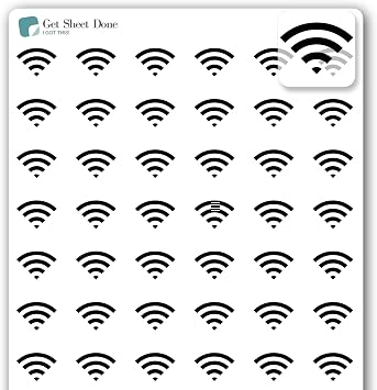 WiFi Icon Planner Sticker / 54 Gold foil 1/2 / Pay Internet Bills Budget Allowance Finance/Essential Productivity Life Planner/Bujo Bullet Journaling 1 Sheet, Black no foil