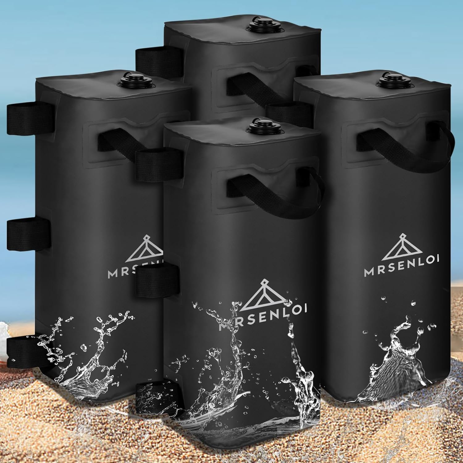 Canopy Water Weights Bag Set of 4, 220 LBS Gazebos Tent Water Weights Set, 4 Leg Weights for Gazebo, Pop-Up Canopy, Canopies, Tent (Black 25L)