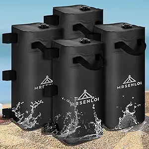 Mrsenloi Canopy Water Weights Bag Set of 4, 220 lbs, Black