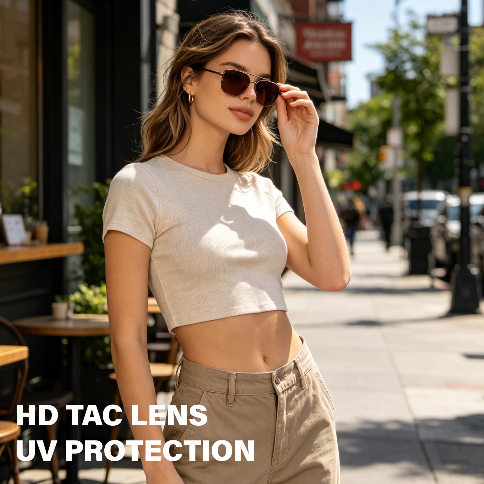 KUGUAOK Gafas de sol polarizadas estilo aviador para mujeres y hombres, protección UV, sin enredos, lentes de sol vintage de moda, 112aaaaaaaaaa