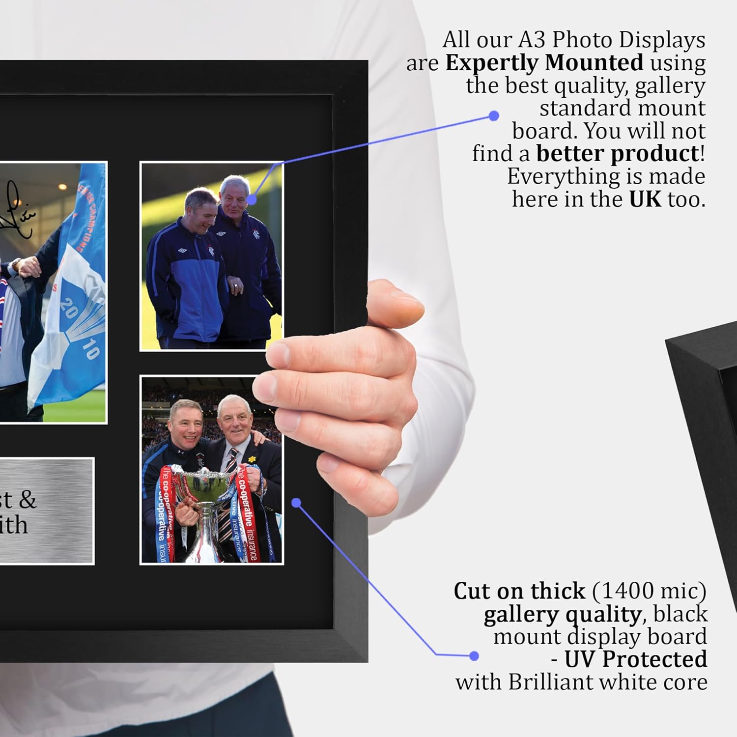 HWC Trading Walter Smith & Ally McCoist Rangers 16 x 12 inch Printed Memorabilia Signed Autograph Photograph Display for Soccer Fans and Supporters - 16" x 12" Framed