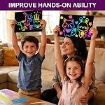 FUNNYB&G Rainbow Scratch Paper Art pour les enfants - 100 Pcs Magic Rainbow Scratch Paper Off Set Scratch Pâques Artisanats Arts Fournitures Kits Pads Feuilles pour les jeux de fête Halloween Noël Cadeaux d'anniversaire