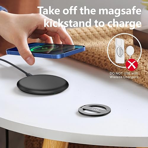 Miniatura 6 de Soporte de teléfono para Magsafe, soporte magnético para teléfono, extraíble, ángulo ajustable, compatible con iPhone 15, 14, 13, 12, 11 y todos los