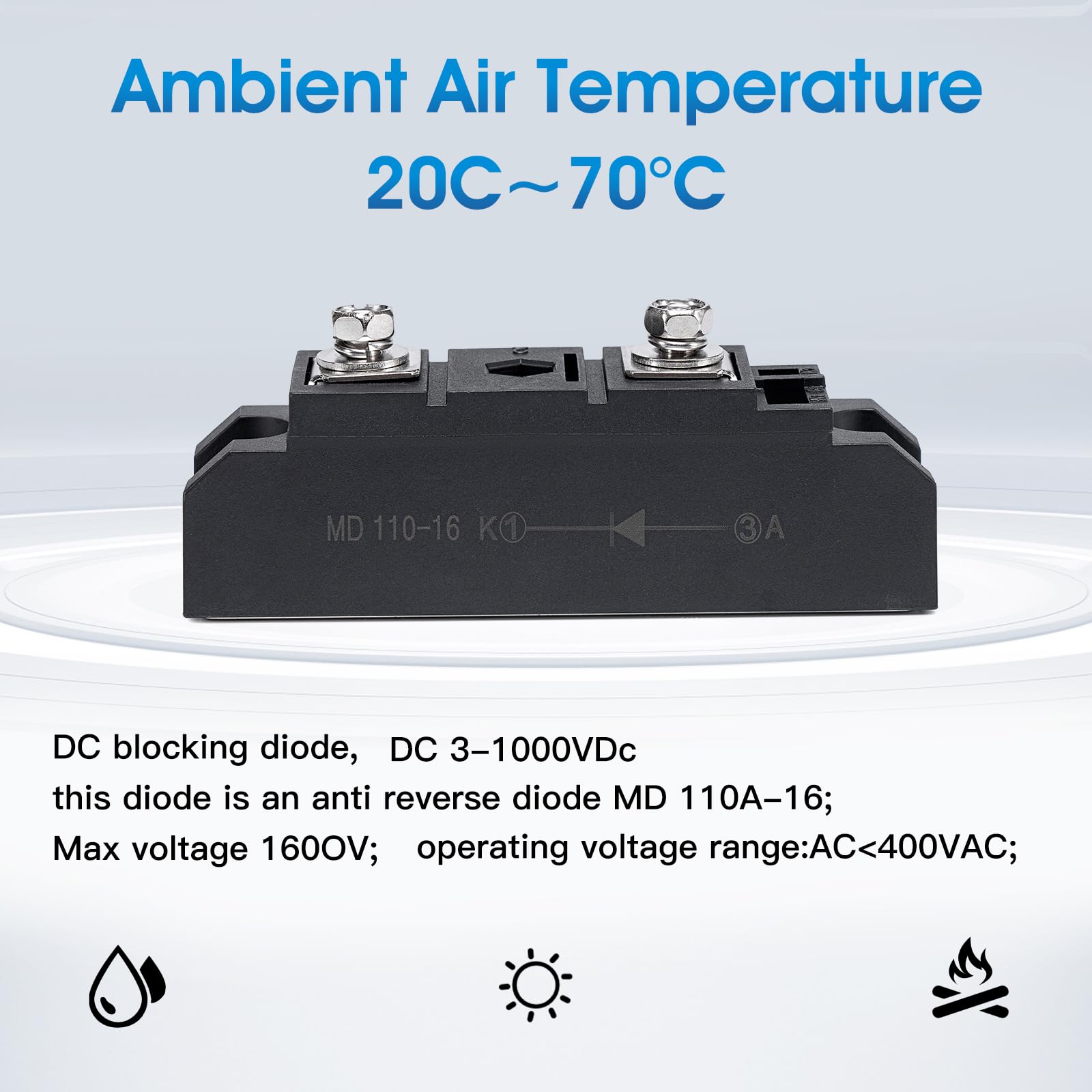 Nixesky Anti-Reverse Solar Diode Unidirectional Diode 12V...