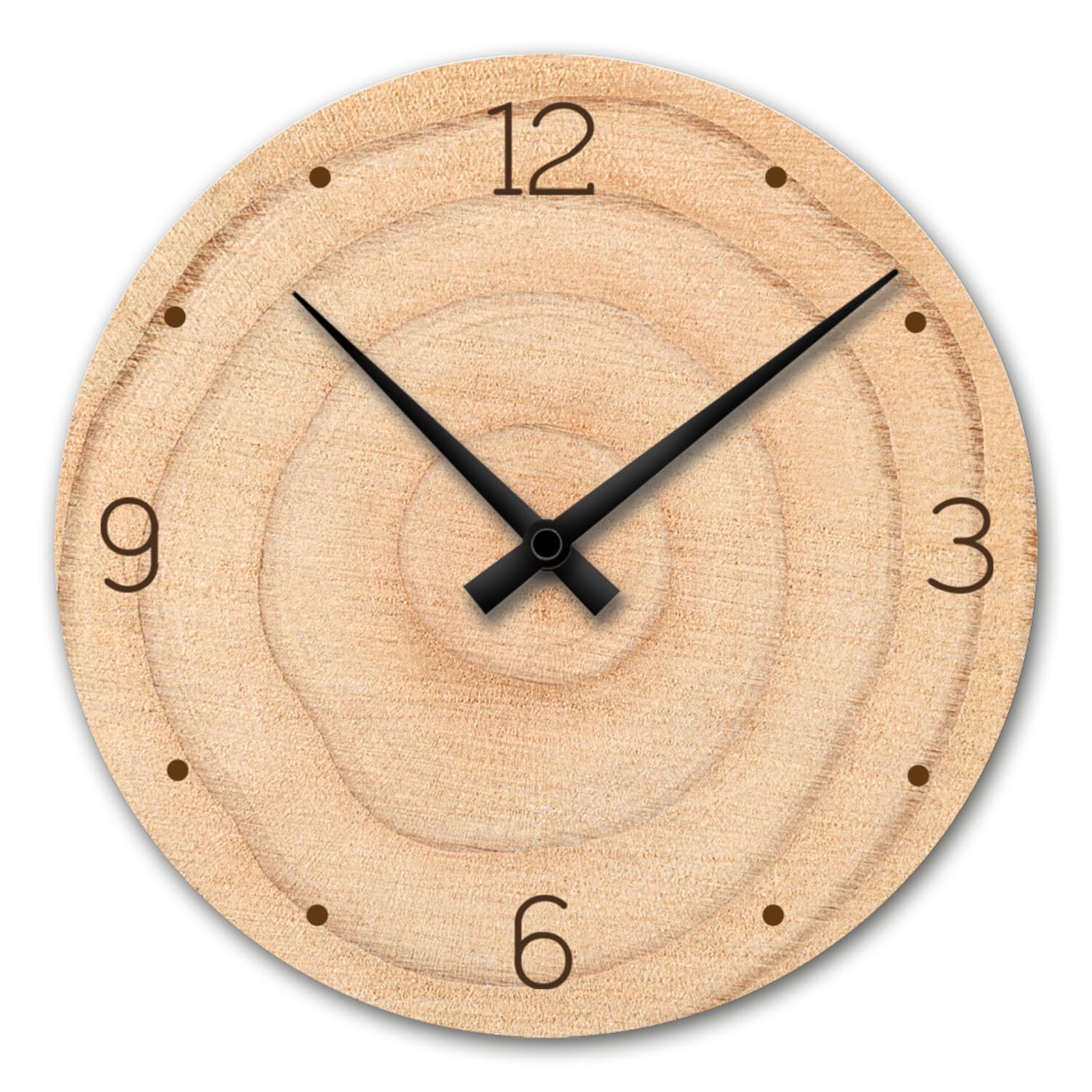 Giallobus - Reloj de línea Basic - Ring wood - Madera de MDF - Basic 30x30 - Mecanismo silencioso - Listo para colgar - Modernos
