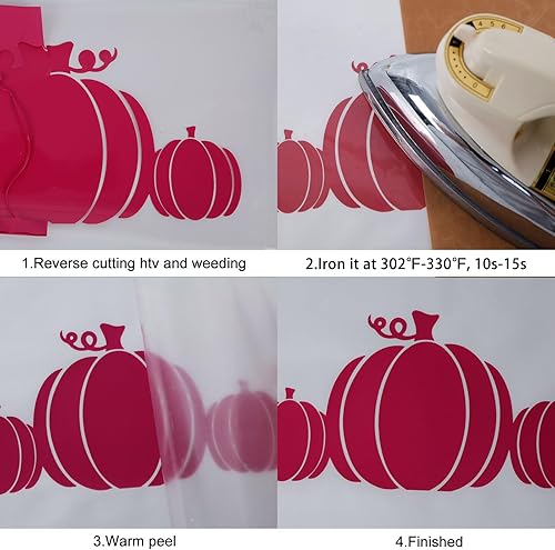 Vista 99 de FUNKAKA Rollos de vinilo de transferencia de calor HTV azul lago, 12 pulgadas x 9 pies, vinilo azul lago brillante para planchar para camisetas