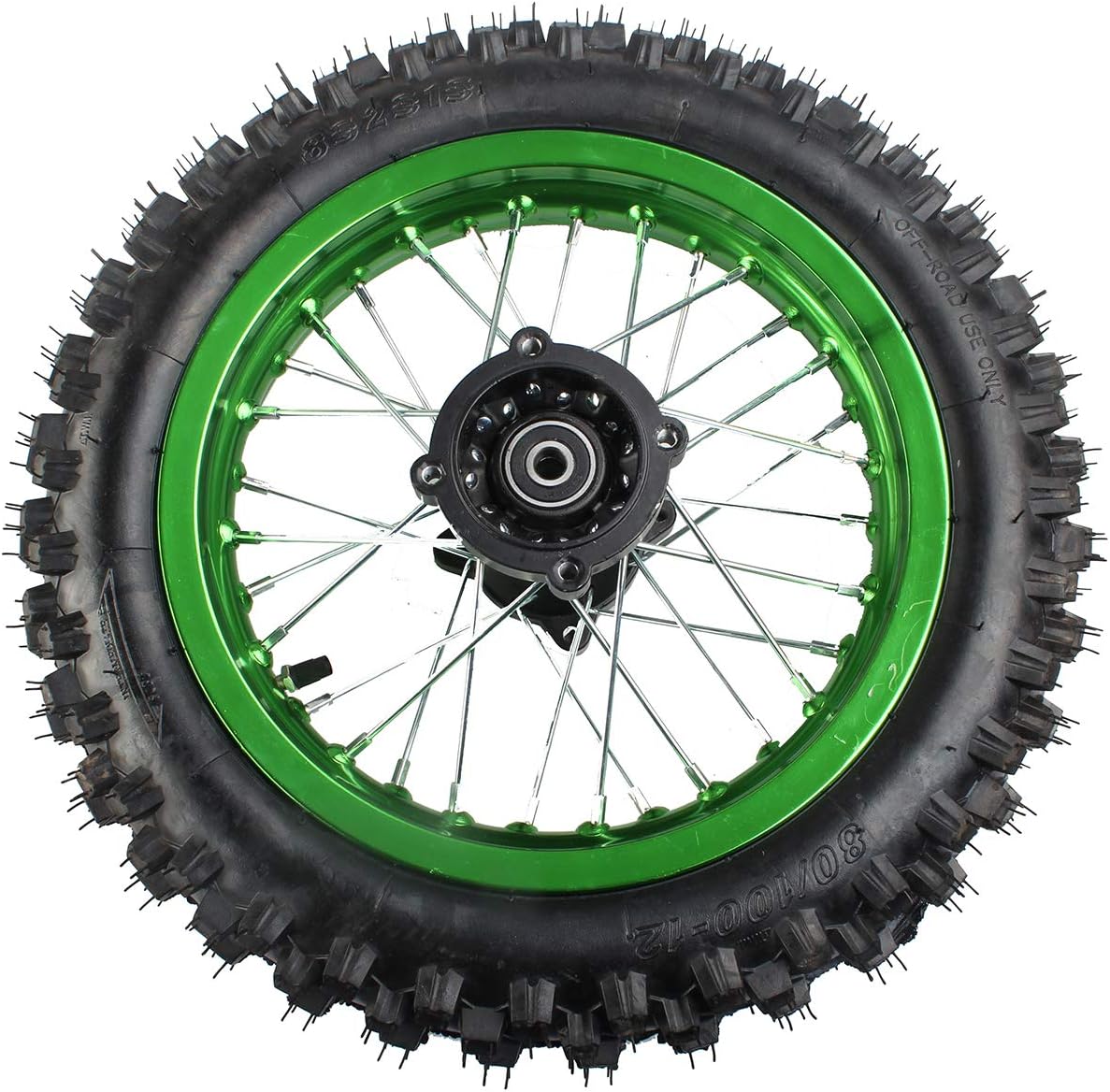 X-PRO 12" Rear Wheel Rim Tire 3.0-12 with 12mm Bearing Assembly for Dirt Bikes