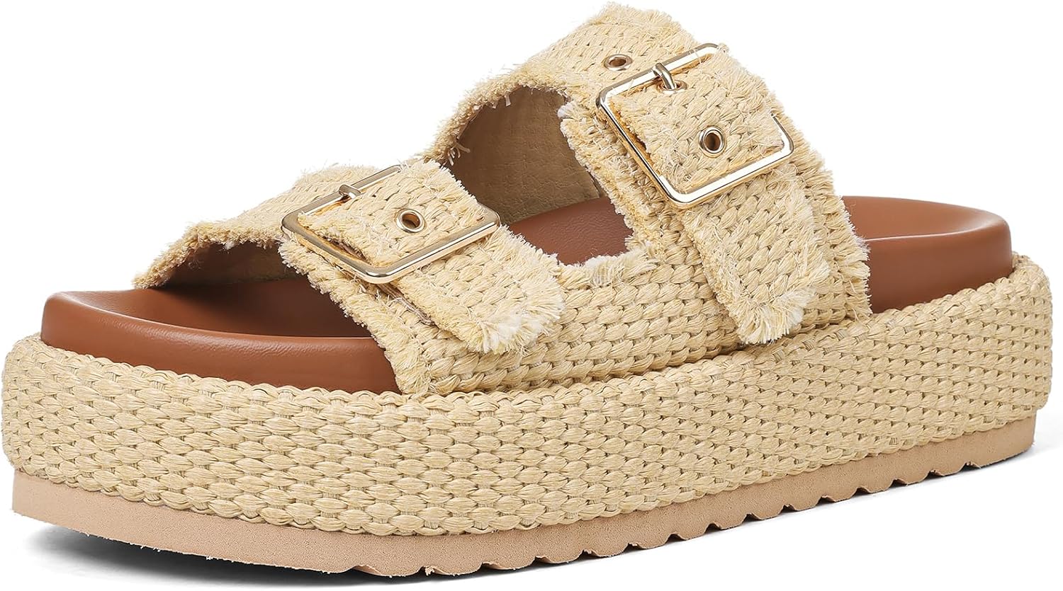 Mikarka Raffia Platform Sandals 2025 Comfortable Summer Beach Flatform