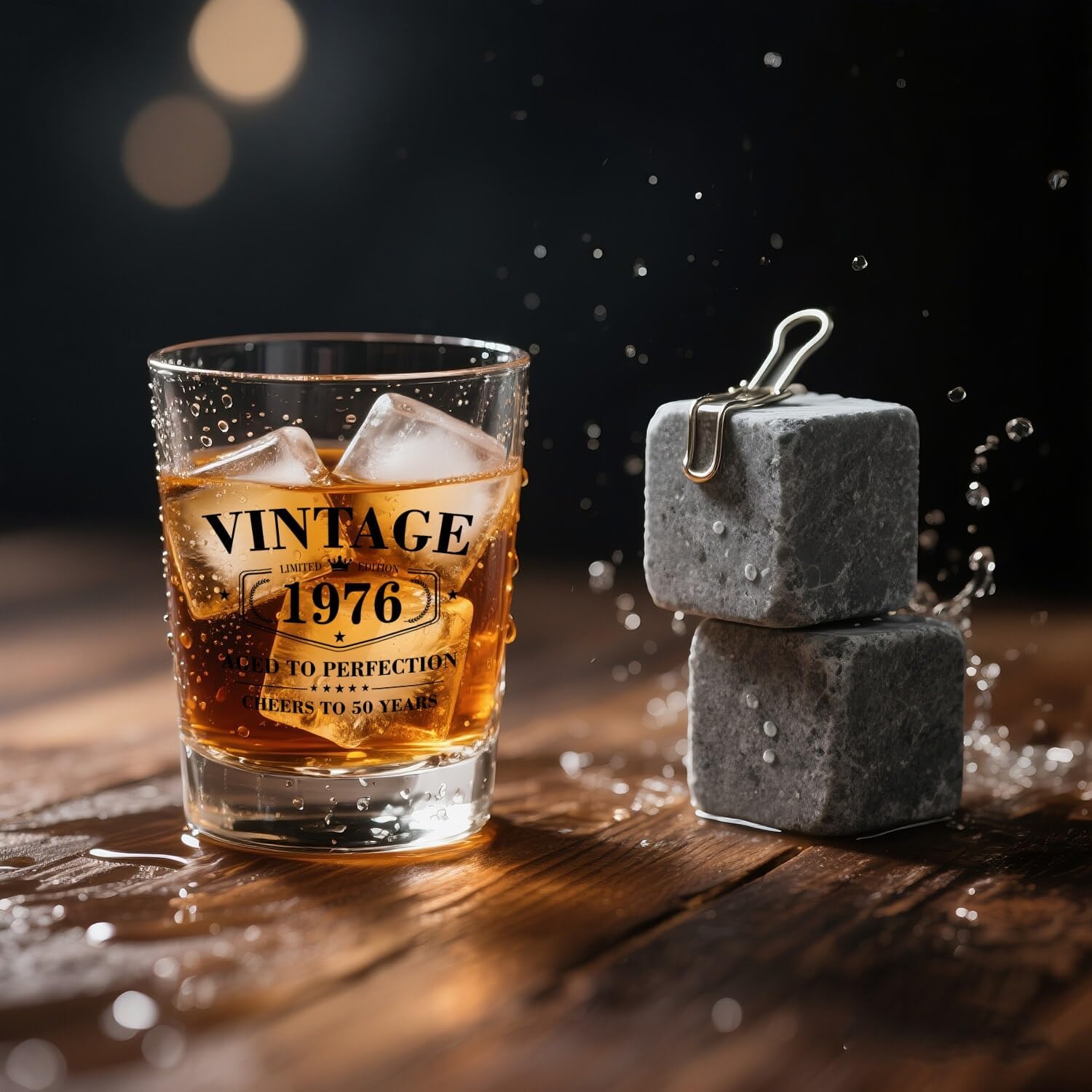 50th Birthday Gifts for Him Her – Limited Edition Vintage 1976 Shot Glass with Wooden Box – Cheers To 50 Years Old, Cool 50th Birthday Party Decoration – Turning 50 Bday Gift for Men, Brother, Friend image 3