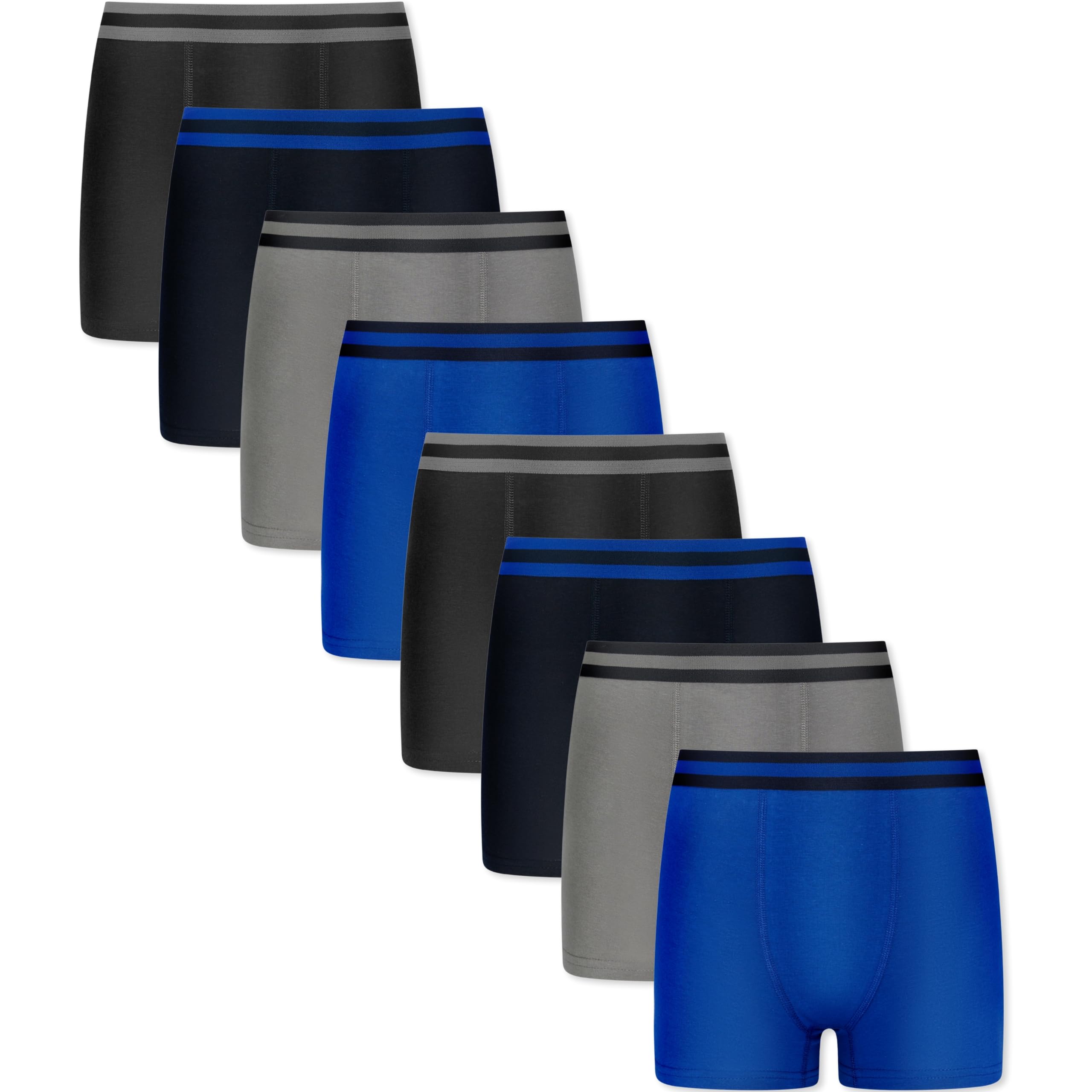 FM London Jungen Hipster Boxershorts (8er Pack) Boxer Shorts, Blau, 5-6 Jahre EU