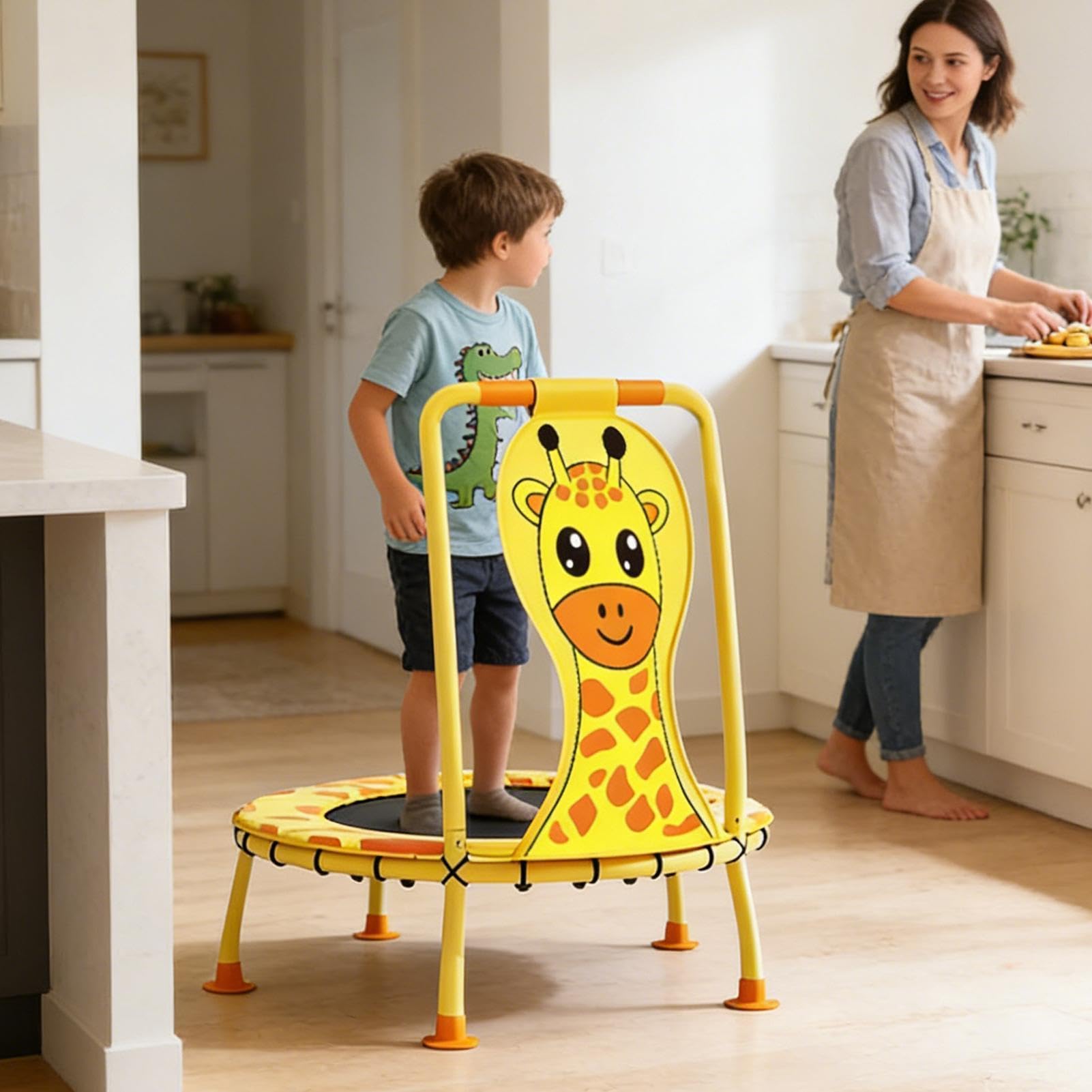 Kindertrampolin – 39 Zoll Safe Fitness Rebounder | Stahl Active Jumping Toy – 5050 g verzinkter Rahmen mit langlebigem PP Cloth, perfekt für 1-6 Jahre alte Mädchen Enjoying Backyard Training.